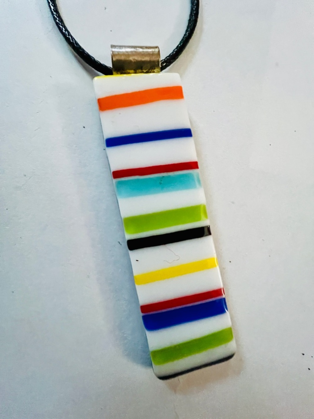 Colorful Striped Pendant Necklace